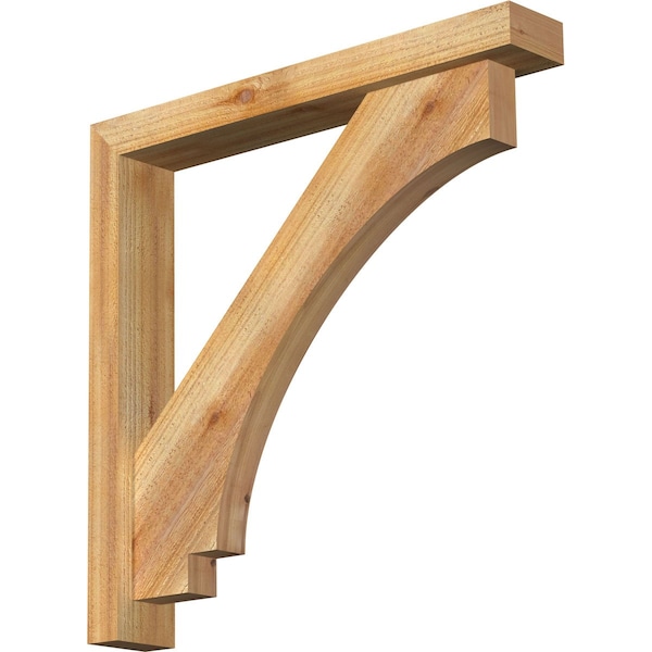 Ekena Millwork Imperial Block Rough Sawn Bracket w/ Offset Brace, Western Red Cedar, 4"W x 26"D x 26"H BKT0402X26X26IMP05RWR - main
